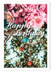 Postkarte Happy Birthday Lichterkette