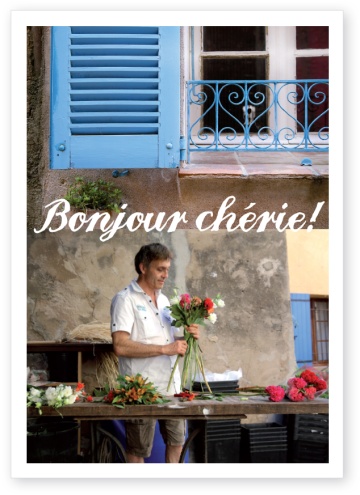 Postkarte Bonjour chérie!