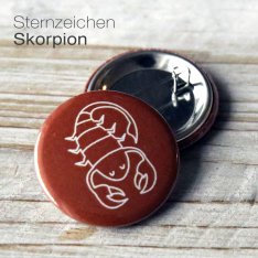 Button Sternzeichen Skorpion