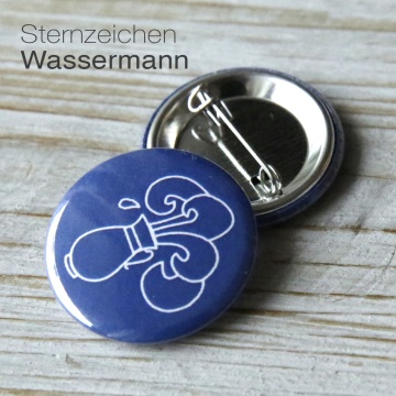 Button Sternzeichen Wassermann