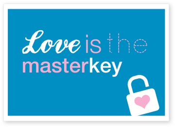 Postkarte Love ist the masterkey